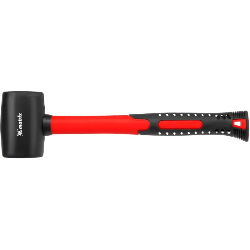 Киянка резиновая 450 г черная резина фибергласовая рукоятка Matrix 11185