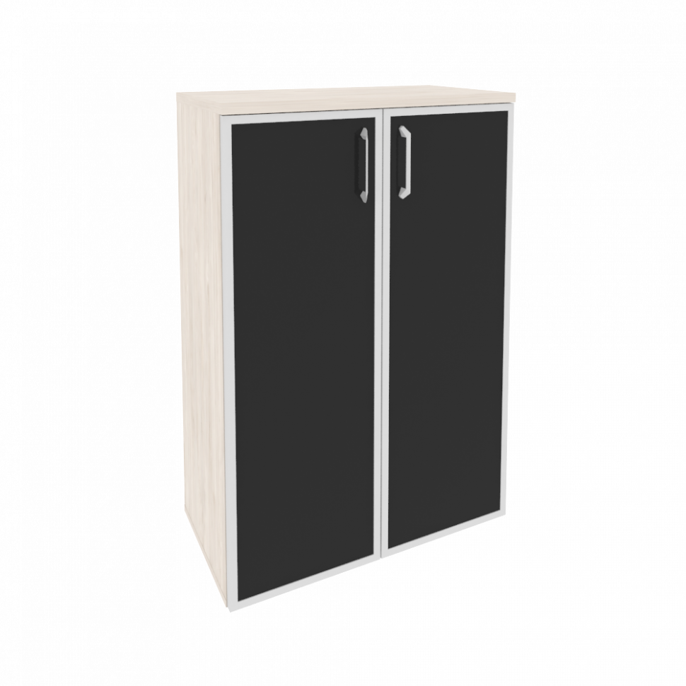 Onix Шкаф средний широкий O.ST-2.4 R black Денвер Светлый/Стекло Black 800*420*1207