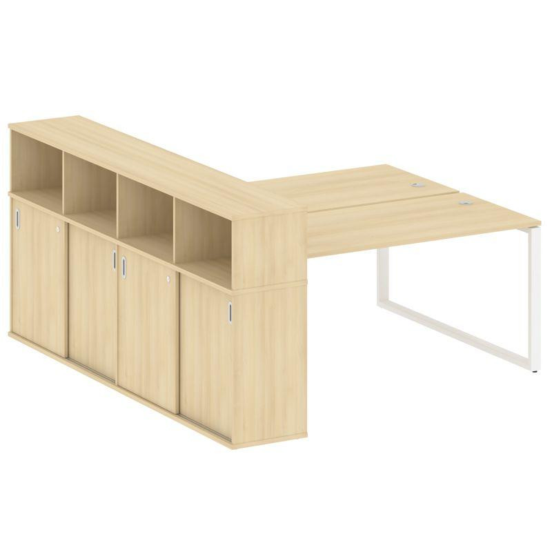 Metal System Рабочая станция с шкафом-купе на О-образном м/к БО.РС-СШК-4.4 Т Акация Лорка/Металл Бел Metal System Рабочая станция с шкафом-купе на О-образном м/к БО.РС-СШК-4.4 Т Акация Лорка/Металл Бел