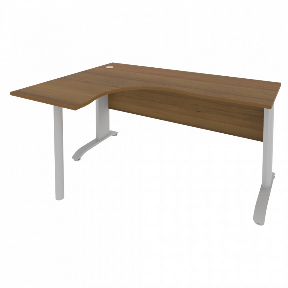 Riva Metal-L Стол криволинейный левый ПЛ.СА-4 (L) Орех Гварнери/Металл Серый 1600*1200*750