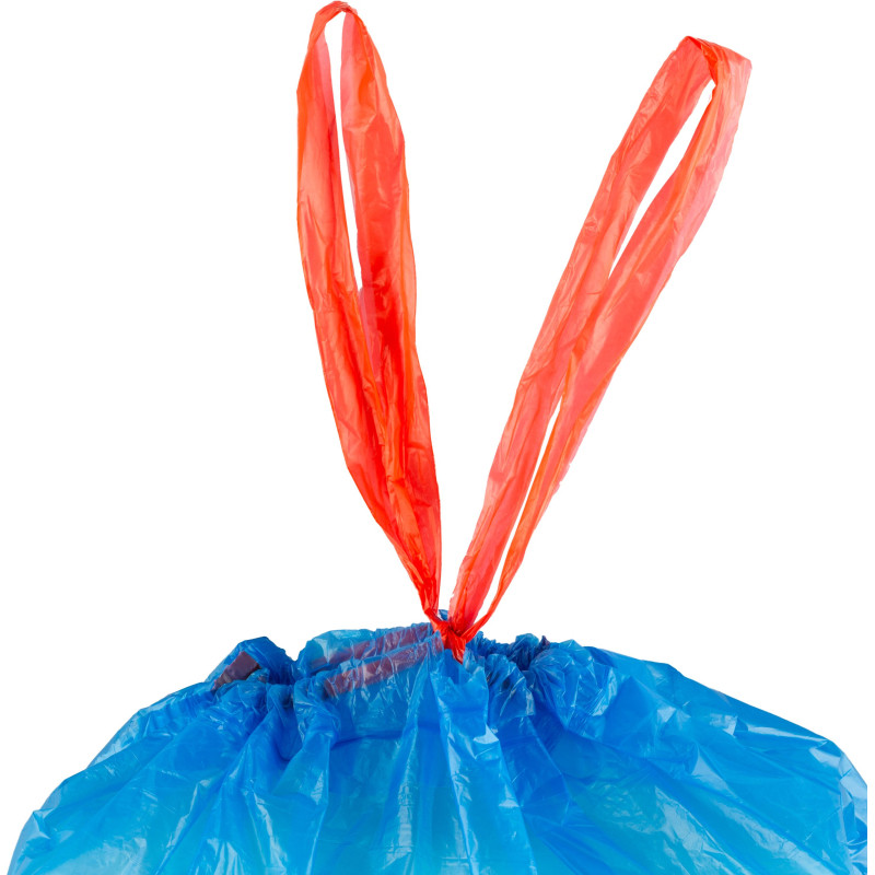 Мешки для мусора ПНД 60л 30мкм 20шт/рул синие 60x70см Luscan с завязками