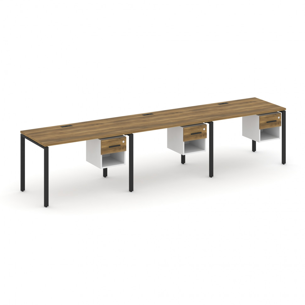 Concept Рабочая станция односторонняя с подвес. тумбами 3 места CN.ORS-138 B Сандал Янтарный/Белый Б Concept Рабочая станция односторонняя с подвес. тумбами 3 места CN.ORS-138 B Сандал Янтарный/Белый Б