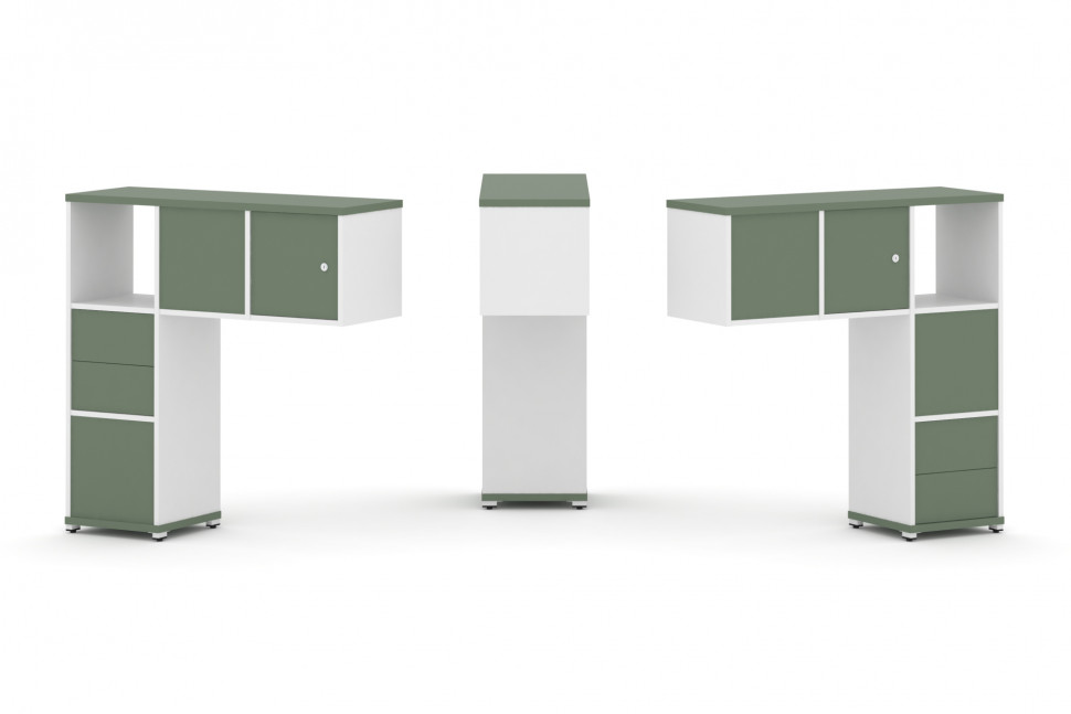 Concept Надставка низкая CN.DNN-004 Кобо/Белый Бриллиант/Металл Белый 1099*365*1130