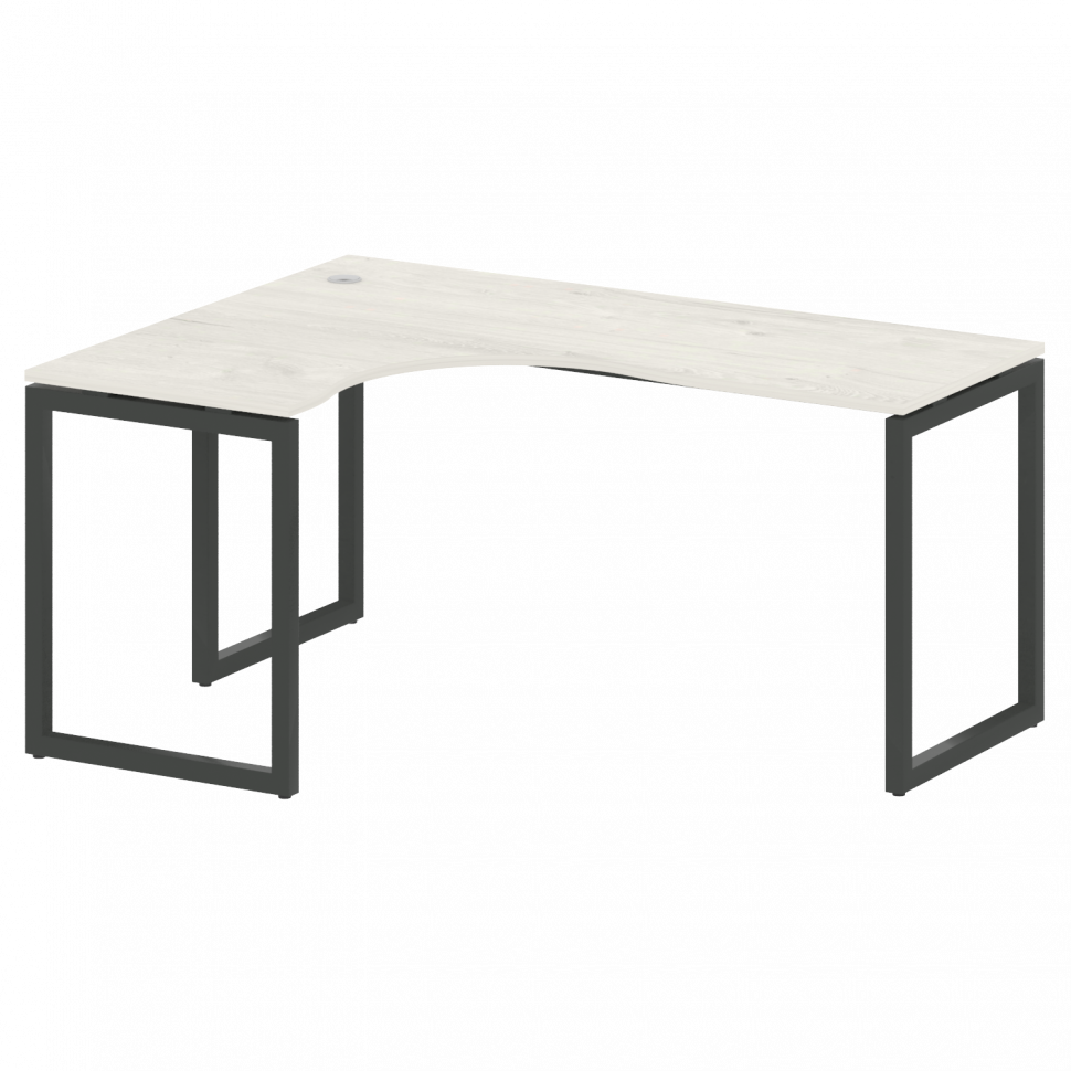 Metal System Quattro Стол криволинейный левый на О-образном м/к 40БО.СА-4 (L) Дуб Наварра/Металл Ант Metal System Quattro Стол криволинейный левый на О-образном м/к 40БО.СА-4 (L) Дуб Наварра/Металл Ант