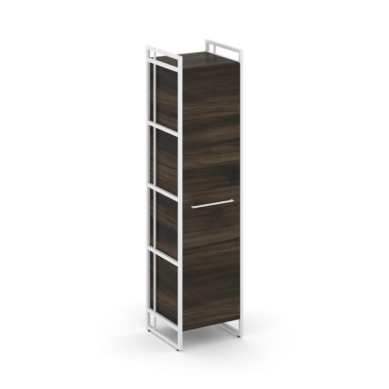 Rift Шкаф 4 ниши узкий RF.SU-41 (R) Дуб Мали/Металл Белый/Белый Ручки 420*396*1648