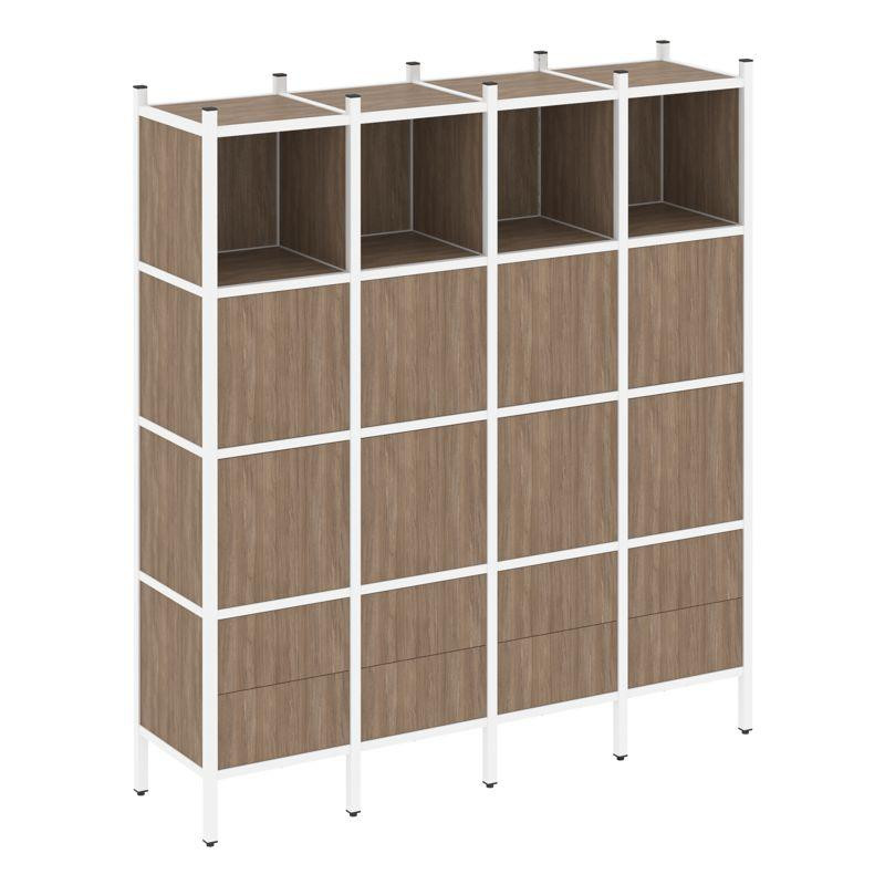 Loft Прямой стеллаж VR.L-09 Дуб Аризона/Металл Белый 1694*446*1869 Loft Прямой стеллаж VR.L-09 Дуб Аризона/Металл Белый 1694*446*1869