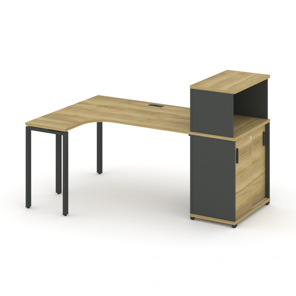 Concept Стол эргономичный с опорным шкафом-купе с надставкой низ.  CN.SA-220(L) A Дуб Винченцо/Антра