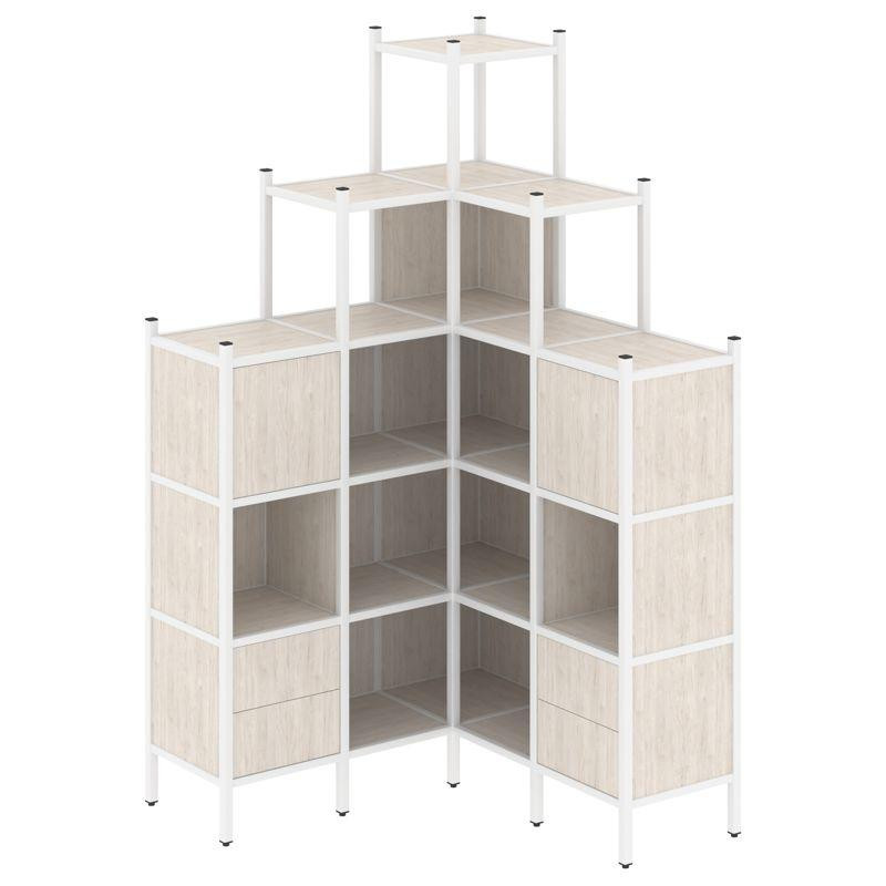 Loft Угловой внутренний стеллаж VR.L-45 Денвер Светлый/Металл Белый 1278*1278*2280