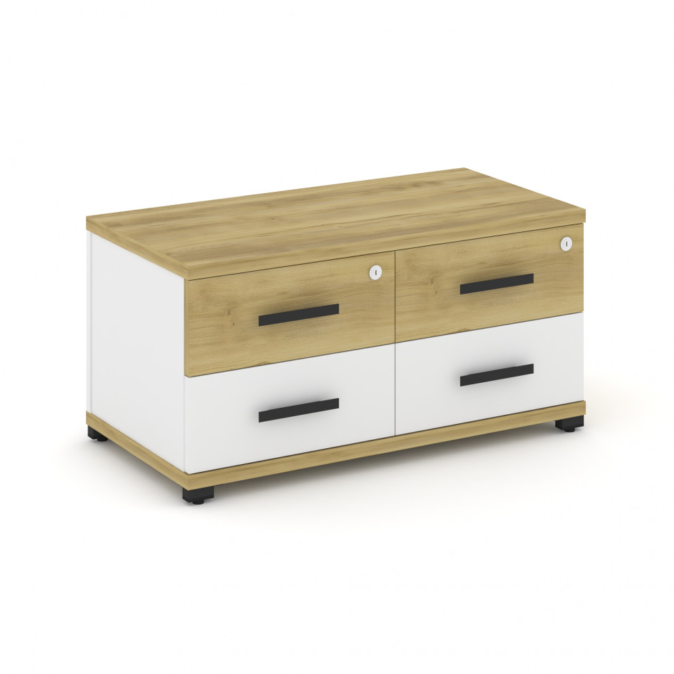 Concept Тумба приставная широкая 4 ящ. CN.TSP-001 B Дуб Винченцо/Белый Бриллиант/Металл Черный 836*4 Concept Тумба приставная широкая 4 ящ. CN.TSP-001 B Дуб Винченцо/Белый Бриллиант/Металл Черный 836*4