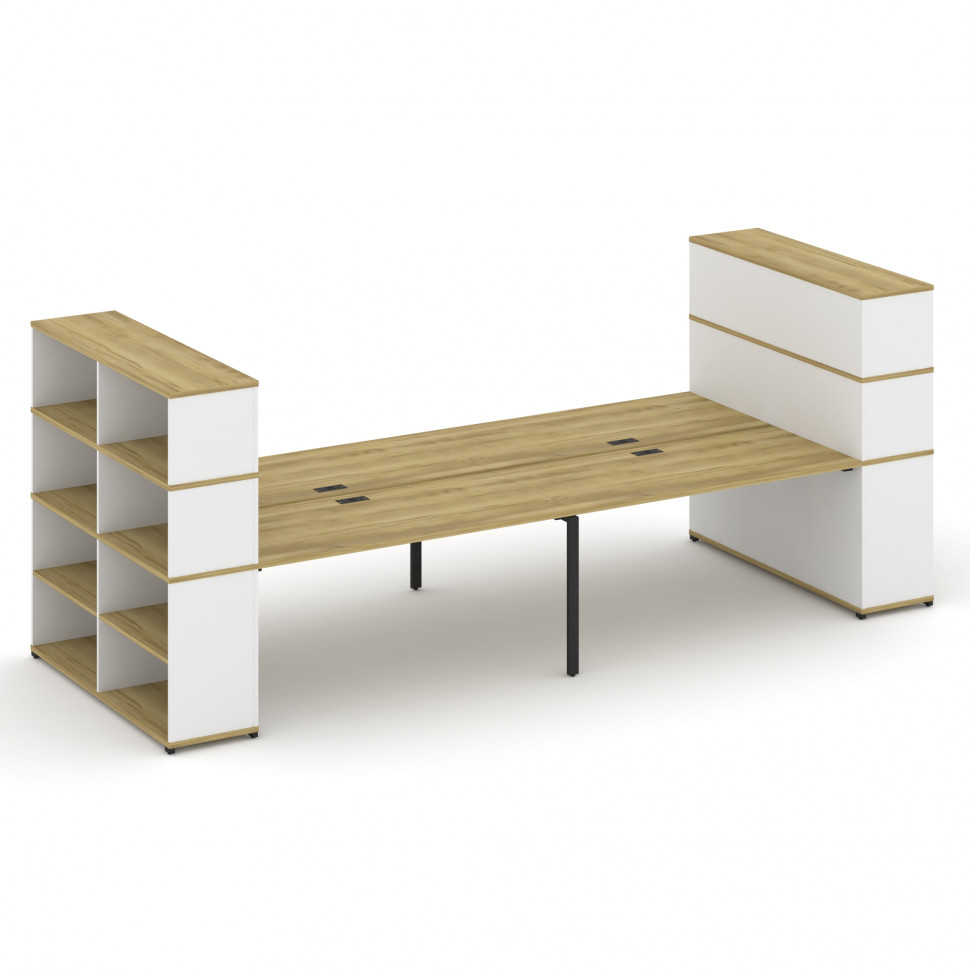 Concept Рабочая станция с опорными стеллажами с надставкой выс. CN.DRS-260 Дуб Винченцо/Белый Брилли Concept Рабочая станция с опорными стеллажами с надставкой выс. CN.DRS-260 Дуб Винченцо/Белый Брилли