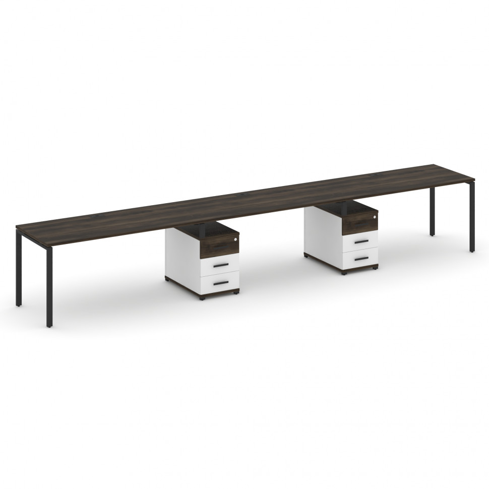 Concept Рабочая станция 3 места с 2 опорными тумбами CN.ORS-336 B Дуб Мали/Белый Бриллиант/Металл Че Concept Рабочая станция 3 места с 2 опорными тумбами CN.ORS-336 B Дуб Мали/Белый Бриллиант/Металл Че