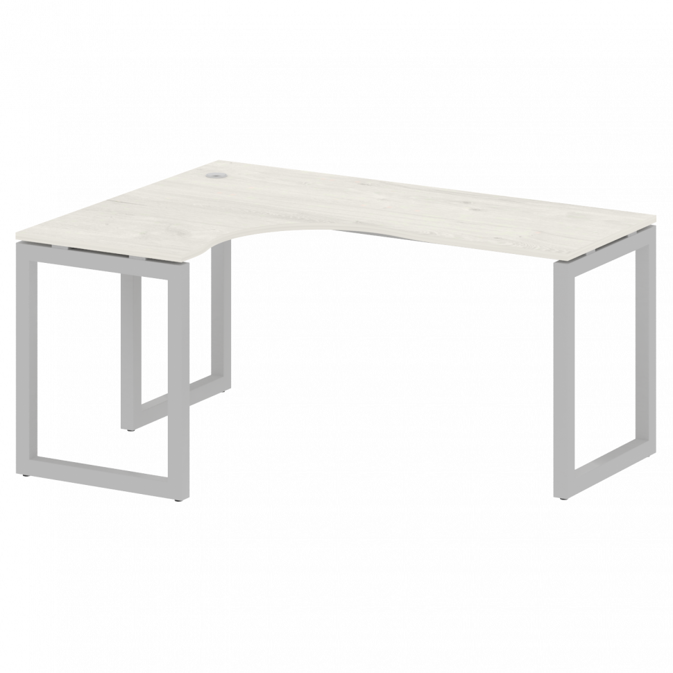 Metal System Quattro Стол криволинейный левый на О-образном м/к 50БО.СА-4 (L) Дуб Наварра/Металл Сер