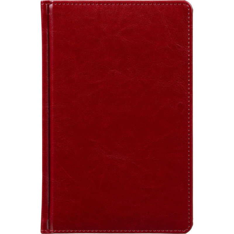Ежедневник недатированный Attache А5, 160л, 138x213мм под кожу, бордовый