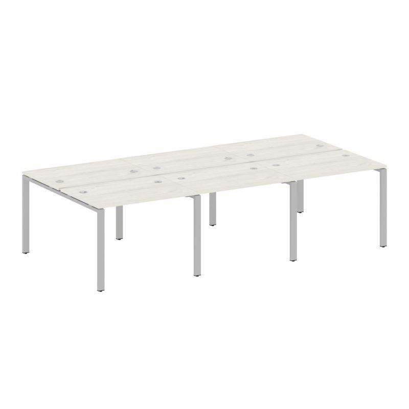 Metal System Рабочая станция на 6 мест на П-образном м/к БП.СМ-6.1 Дуб Наварра/Металл Серый 3000*147