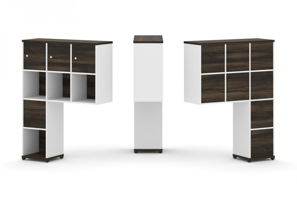 Concept Надставка высокая CN.ONV-004 Дуб Мали/Белый Бриллиант/Металл Черный 1099*350*1486