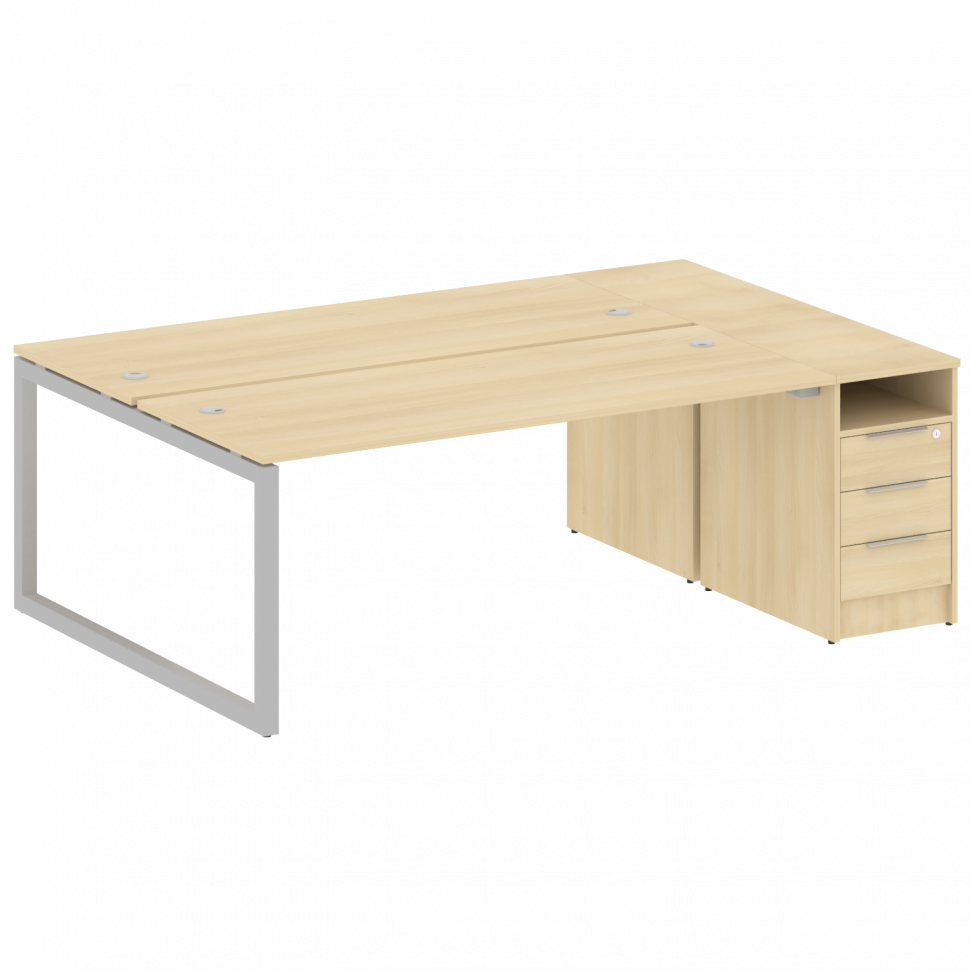 Metal System Quattro Рабочая станция с тумбой на О-образном м/к 50БО.РС-СТП-2.5 Акация Лорка/Металл Metal System Quattro Рабочая станция с тумбой на О-образном м/к 50БО.РС-СТП-2.5 Акация Лорка/Металл