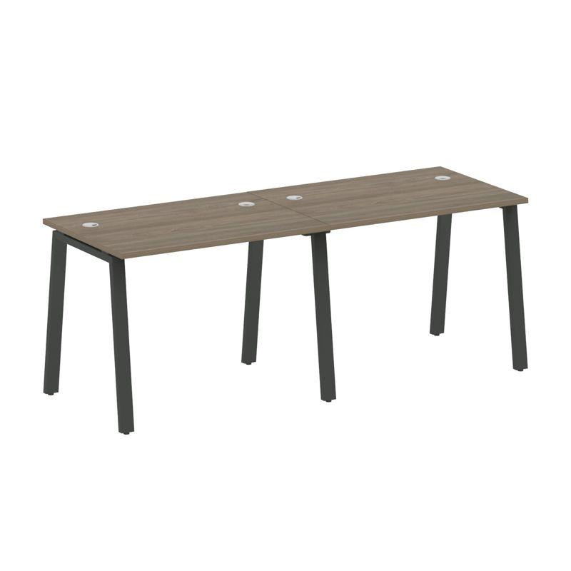 Metal System Рабочая станция на 2 места на А-образном м/к БА.СМ-2.1 Вяз Благородный/Металл Антрацит