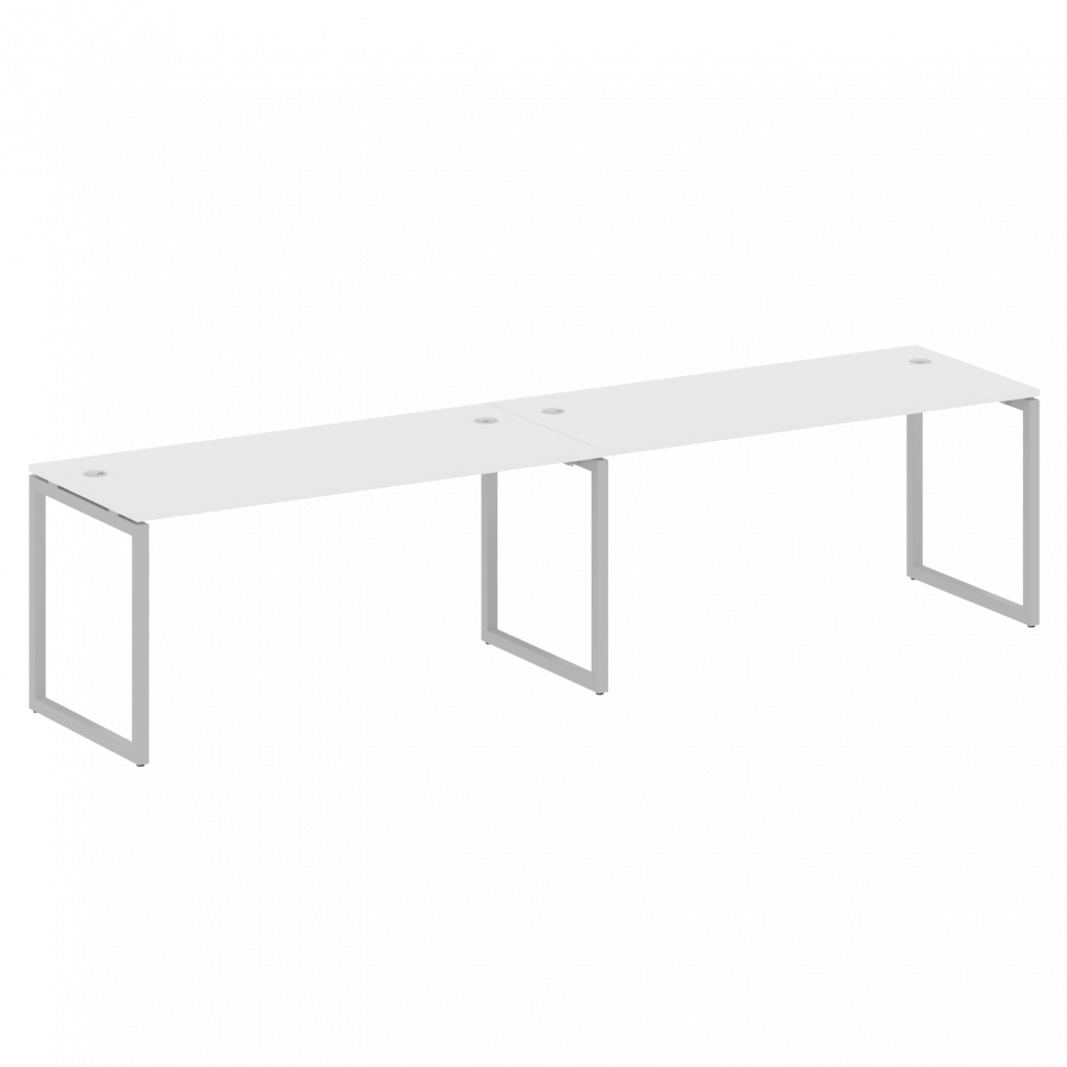 Metal System Quattro Рабочая станция на 2 места на О-образном м/к 40БО.СМ-2.4 Белый/Металл Серый 320
