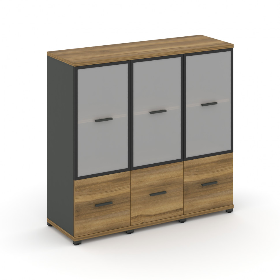 Concept Шкаф 3 узкие секции, 3 ниши CN.STU-332 RMB A Сандал Янтарный/Антрацит/Металл Антрацит/Сатин