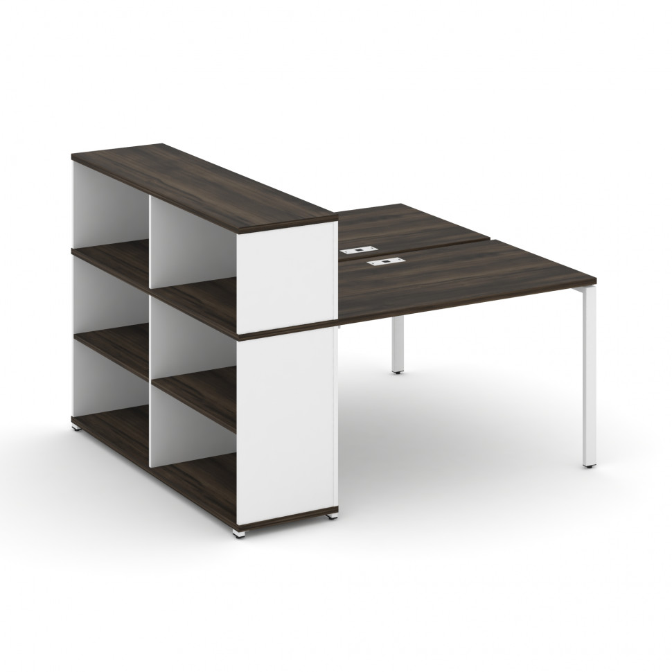 Concept Рабочая станция с опорным стеллажом с надставкой низ. CN.DRS-210 Дуб Мали/Белый Бриллиант/Ме
