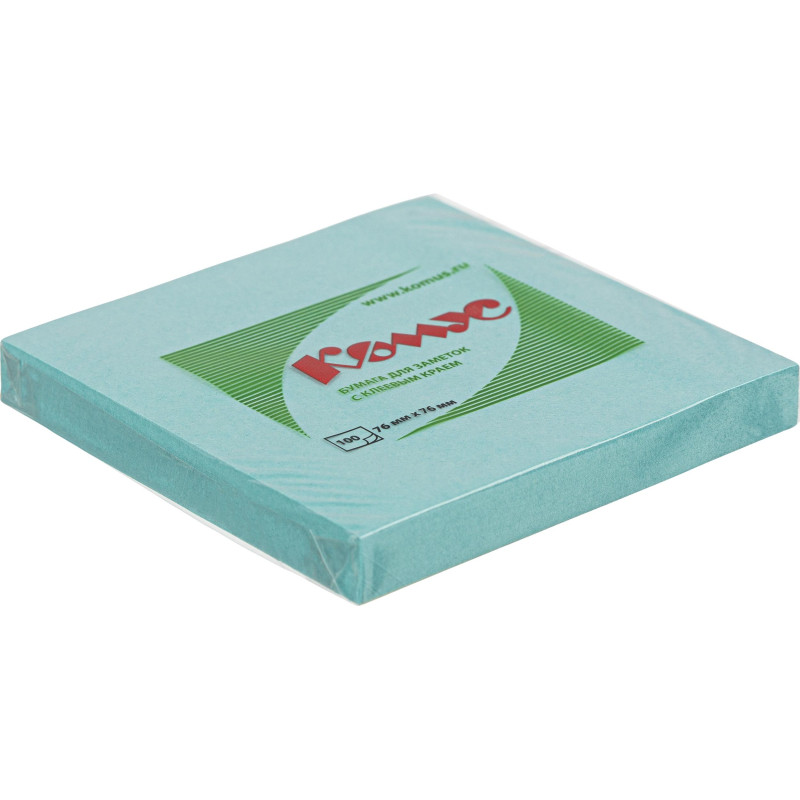 Стикеры КОМУС с клеев.краем 76х76 голубой 100л