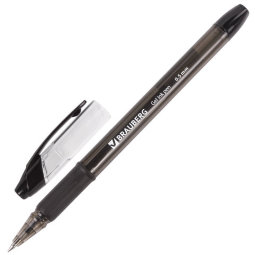 Ручка гелевая с грипом BRAUBERG "Samurai", ЧЕРНАЯ, корпус тонированный, узел 0,5 мм, линия письма 0,35 мм, 141178