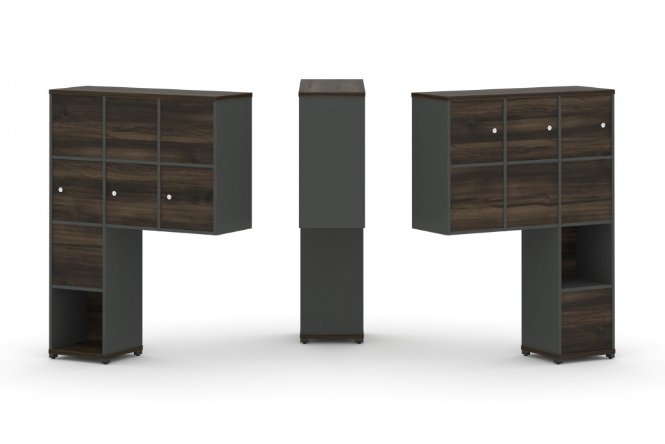 Concept Надставка высокая CN.DNV-009 Дуб Мали/Антрацит/Металл Антрацит 1099*350*1486