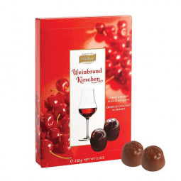 Конфеты шоколадные BOHME "Weinbrand Kirschen" с вишней в коньяке, 150 г, картонная коробка, 44466