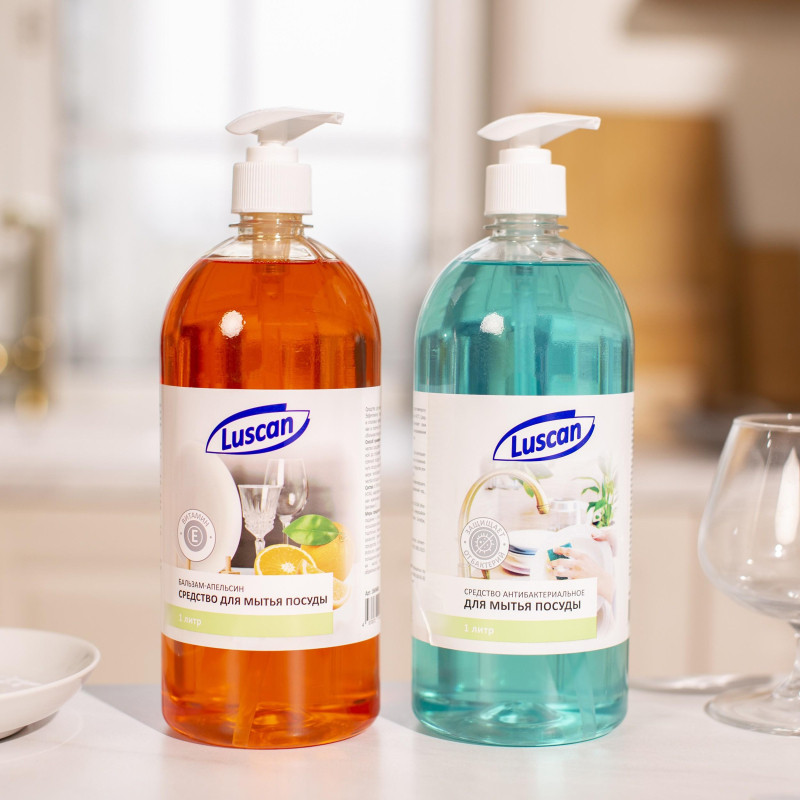 Средство для мытья посуды Luscan Антибактериальное 1л с дозатором