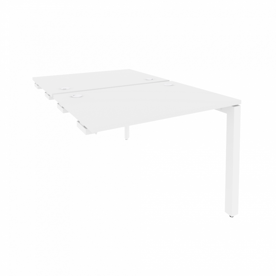 Onix Стол-приставка двойной на П-образном м/к к опорным элем. O.MP-D.SPR-1.7 Белый Бриллиант/Металл