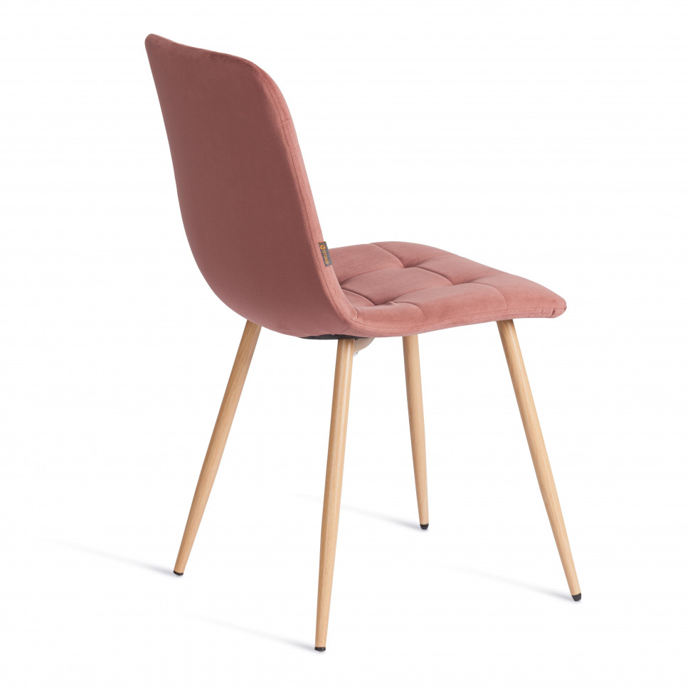 Стул CHILLY (mod. JSC-220) / 1 шт. в упаковке Велюр/металл , 44,5х52,5х88 см, Coral (коралловый) HLR44 / натуральный