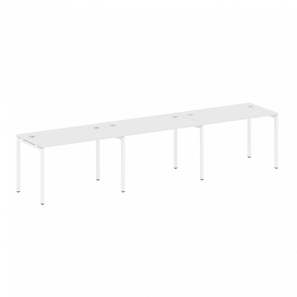 Metal System Quattro Рабочая станция на 3 места на П-образном м/к 40БП.СМ-3.2 Белый/Металл Белый 360