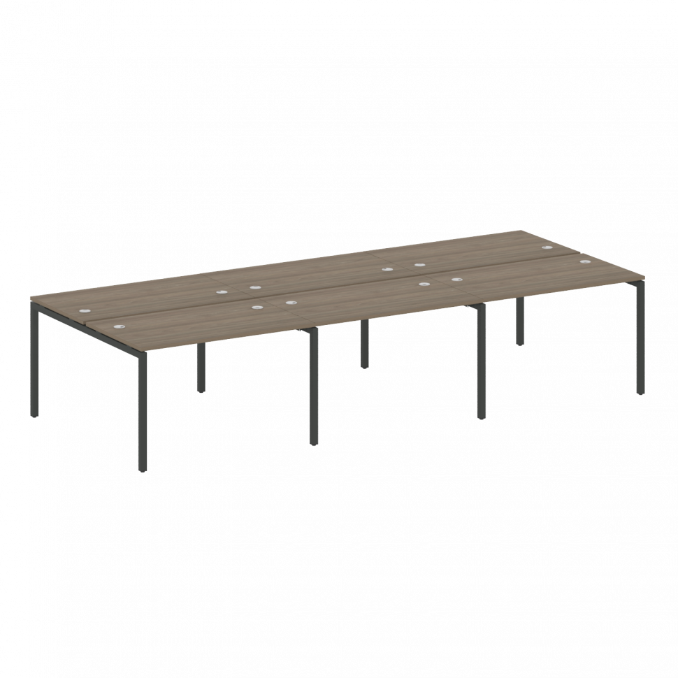 Metal System Quattro Рабочая станция на 6 раб. мест на П-образном м/к 40БП.СМ-6.2 Вяз Благородный/Ме