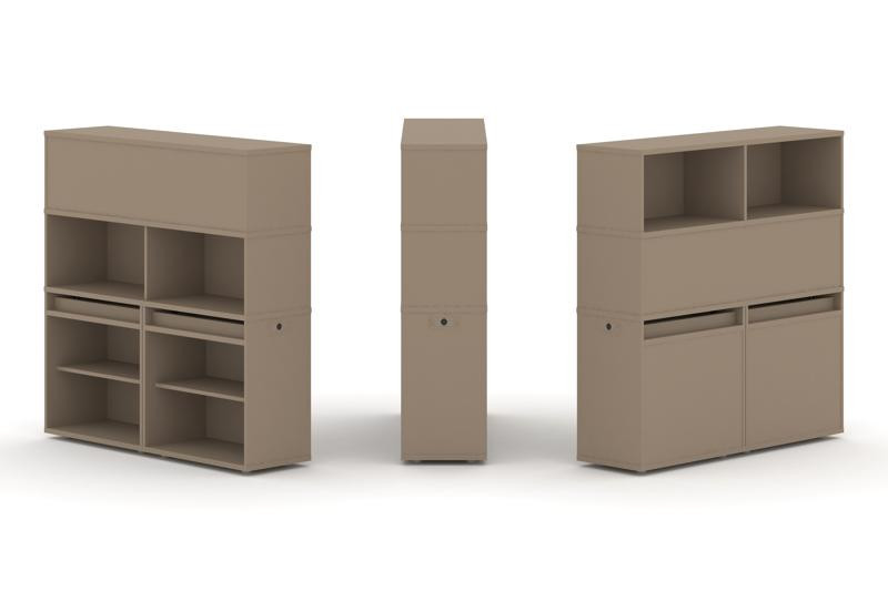 Estetica Набор №1. Тумба двойная+высокая надставка ES.NB.2V-1 Латте 1500*410*1520 Estetica Набор №1. Тумба двойная+высокая надставка ES.NB.2V-1 Латте 1500*410*1520