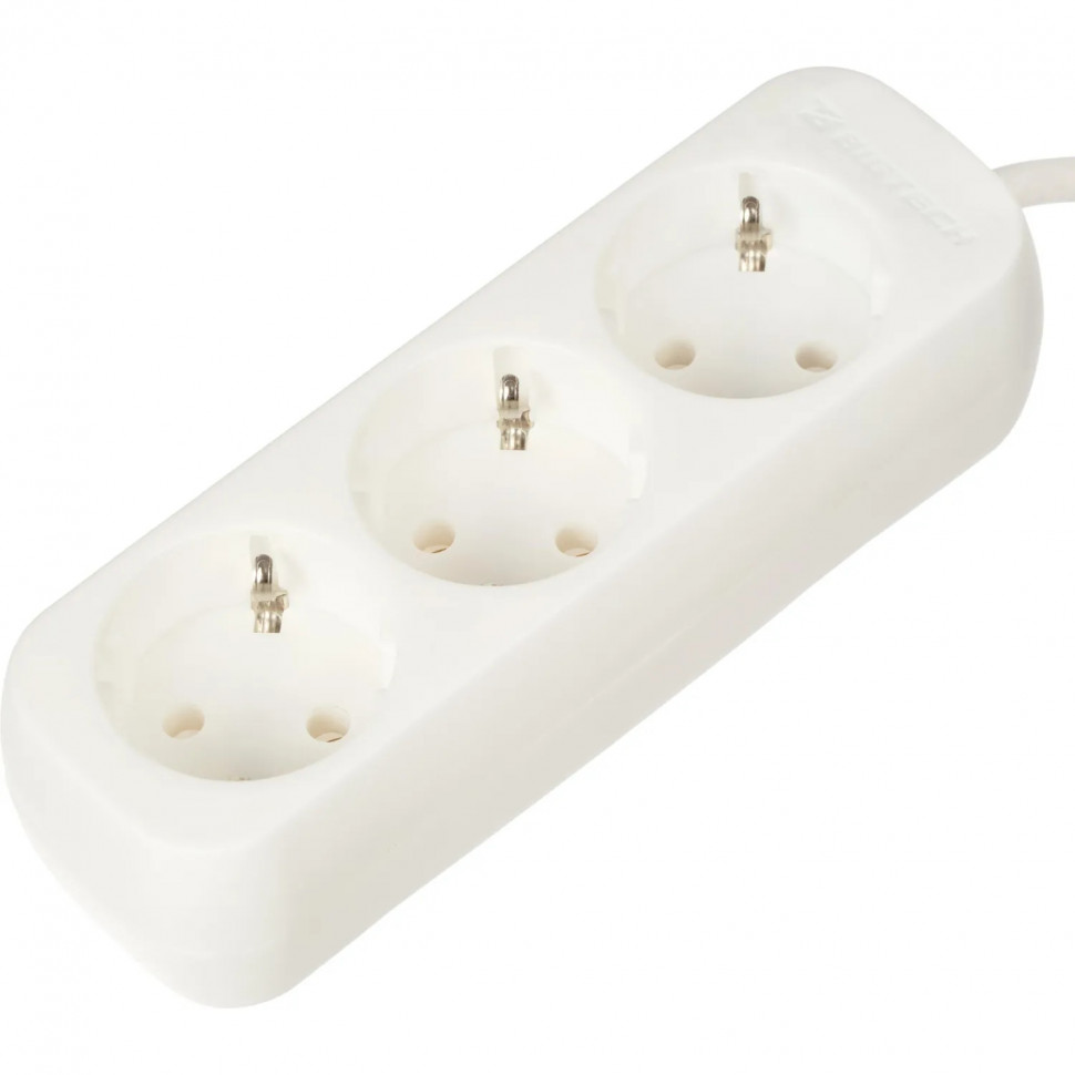 Удлинитель BigTech UTD-310-1,8-W (3р/1,8м/10А/2,2кВт/1мм2/белый)