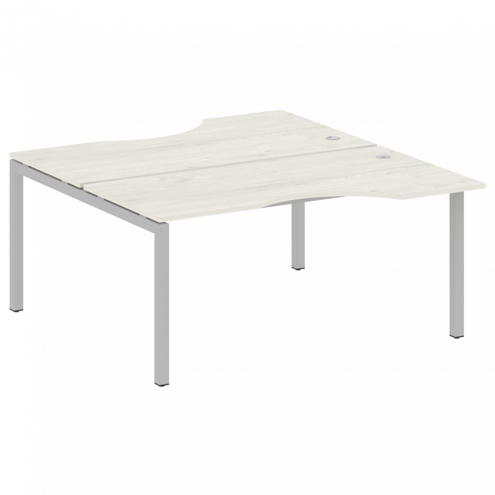 Metal System Quattro Рабочая станция криволинейная на П-образном м/к 50БП.РАС-СА-2.1 Дуб Наварра/Мет