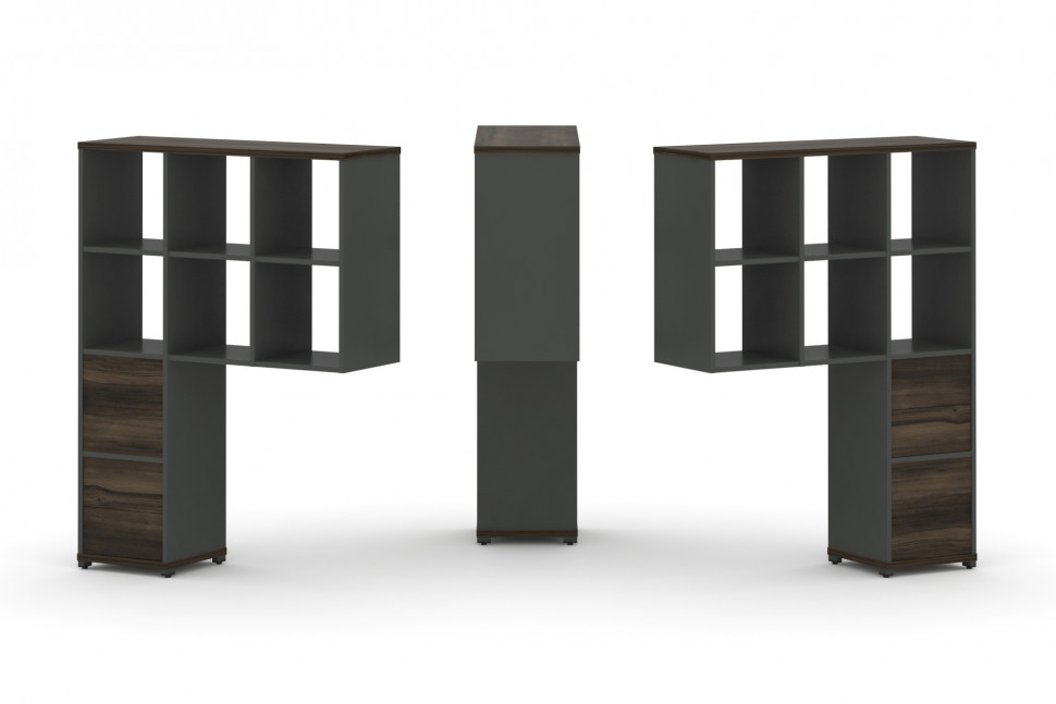 Concept Надставка высокая CN.DNV-008 Дуб Мали/Антрацит/Металл Антрацит 1099*350*1486