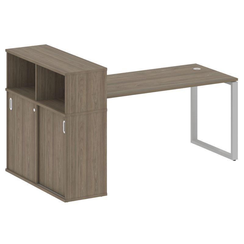 Metal System Стол письменный с шкафом-купе на О-образном м/к БО.РС-СШК-3.4 Т Вяз Благородный/Металл Metal System Стол письменный с шкафом-купе на О-образном м/к БО.РС-СШК-3.4 Т Вяз Благородный/Металл