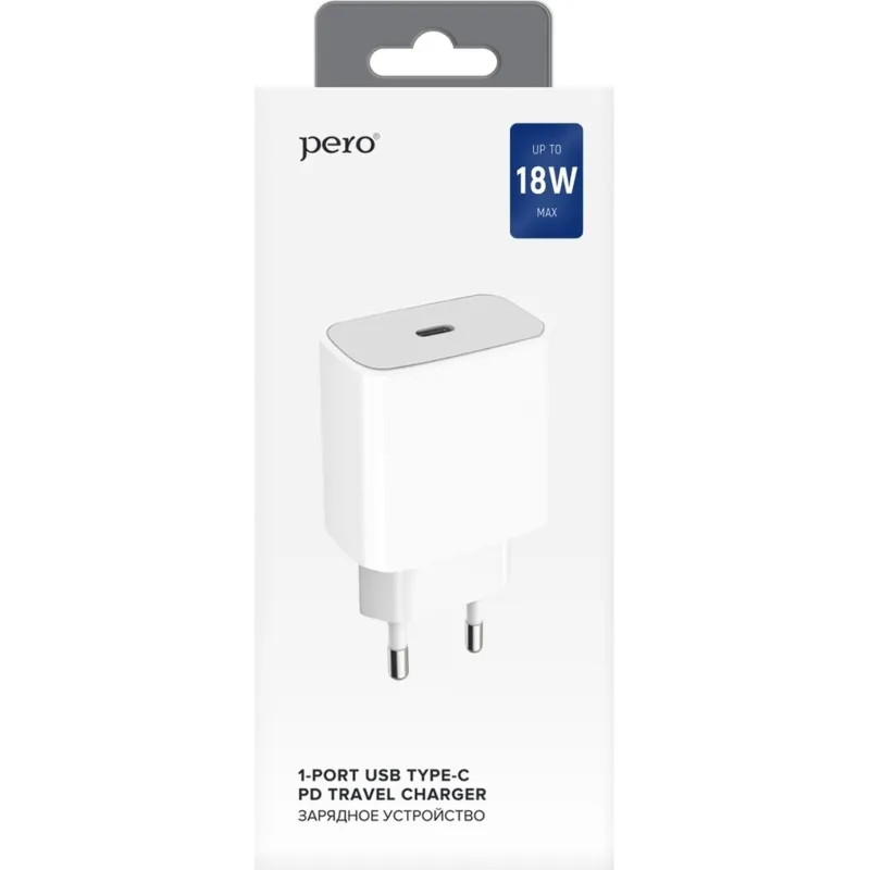 Зарядное устройство сетевое PERO TC03 PD 18W белый