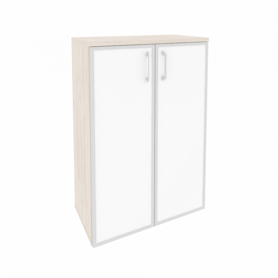 Onix Шкаф средний широкий O.ST-2.4 R white Денвер Светлый/Стекло White 800*420*1207