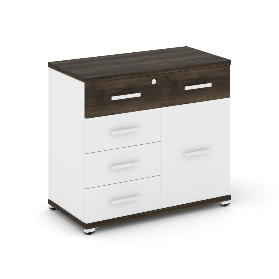 Concept Тумба приставная широкая 5 ящ.+1 распаш. фасад CN.TSP-016 W Дуб Мали/Белый Бриллиант/Металл Concept Тумба приставная широкая 5 ящ.+1 распаш. фасад CN.TSP-016 W Дуб Мали/Белый Бриллиант/Металл