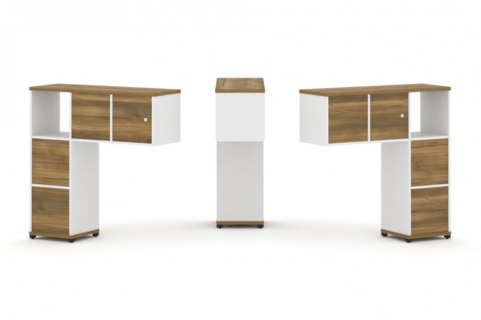 Concept Надставка низкая CN.DNN-004 Сандал Янтарный/Белый Бриллиант/Металл Черный 1099*365*1130