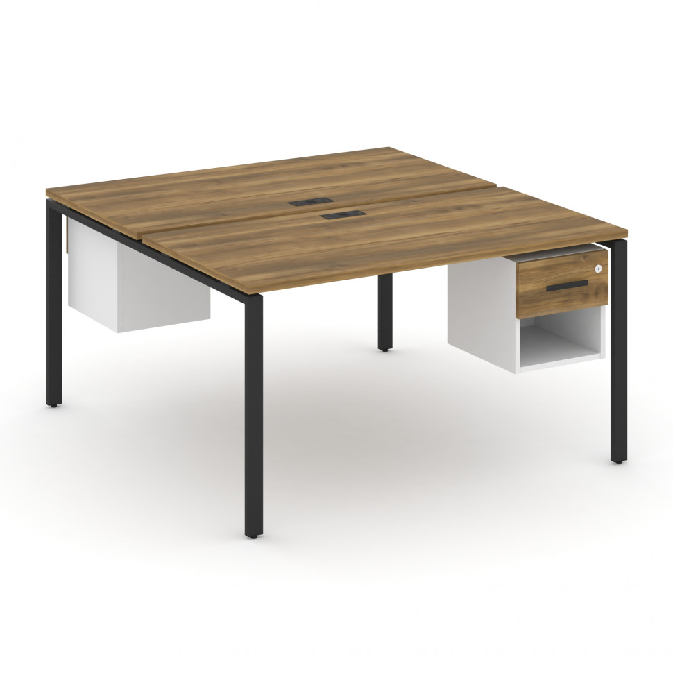 Concept Рабочая станция 2 сторонняя с подвесными тумбами на 2 места CN.DRS-119 B Сандал Янтарный/Бел Concept Рабочая станция 2 сторонняя с подвесными тумбами на 2 места CN.DRS-119 B Сандал Янтарный/Бел