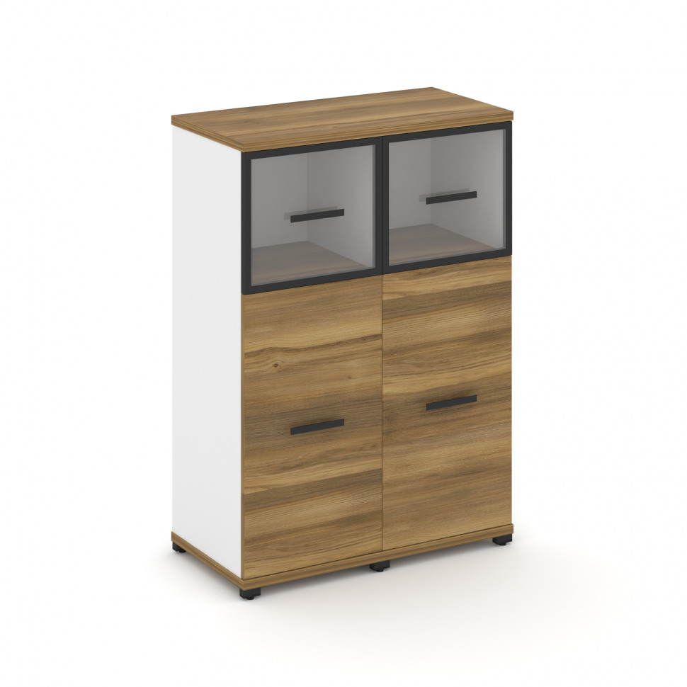 Concept Шкаф 2 узкие секции, 3 ниши CN.STU-324 RPB B Сандал Янтарный/Белый Бриллиант/Металл Черный/П