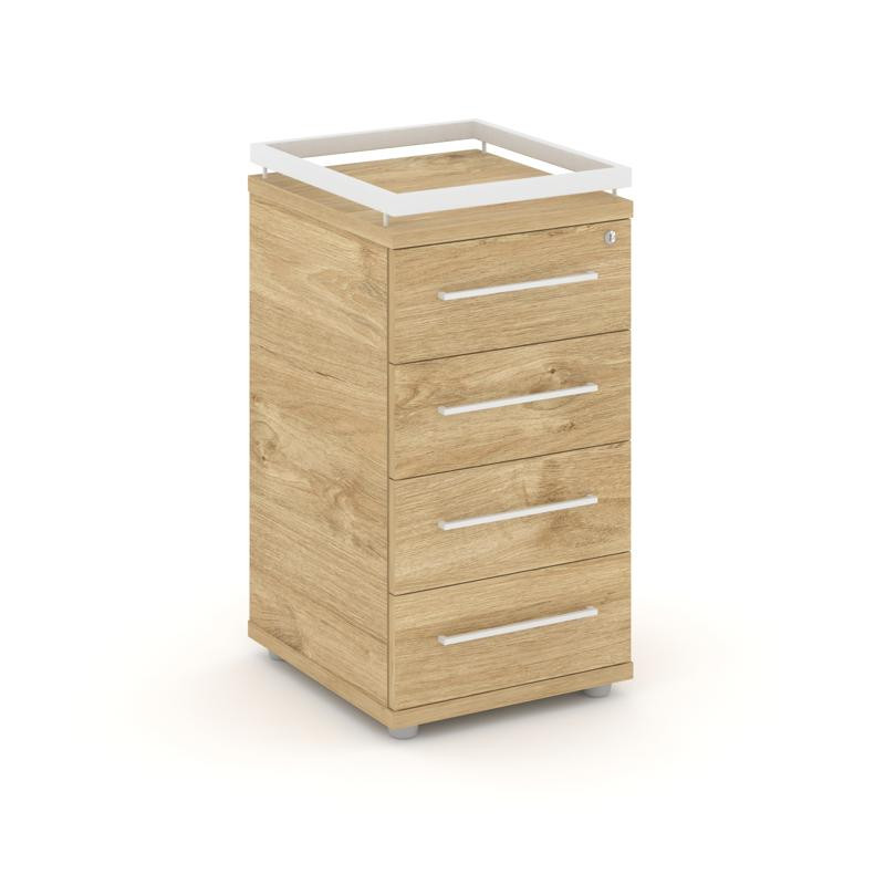 Rift Тумба приставная+рамка RF.TPR-002 Тиквуд Светлый/Металл Белый/Белый Ручки 416*460*797