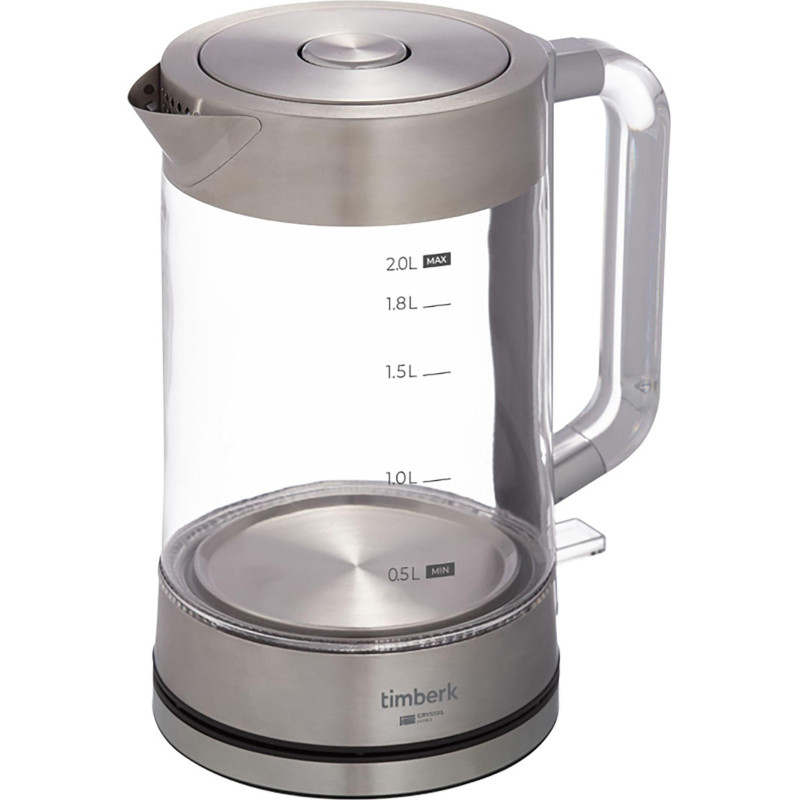 Чайник электрический Timberk T-EK27G04, стекло, 2200Вт, 2л, белый