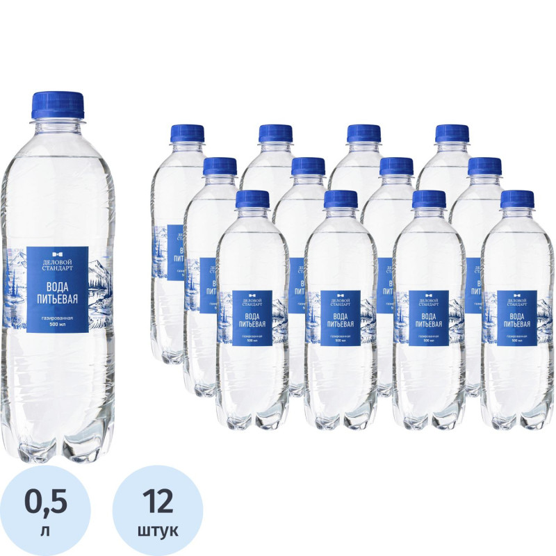 Вода питьевая Деловой Стандарт газ 0,5л