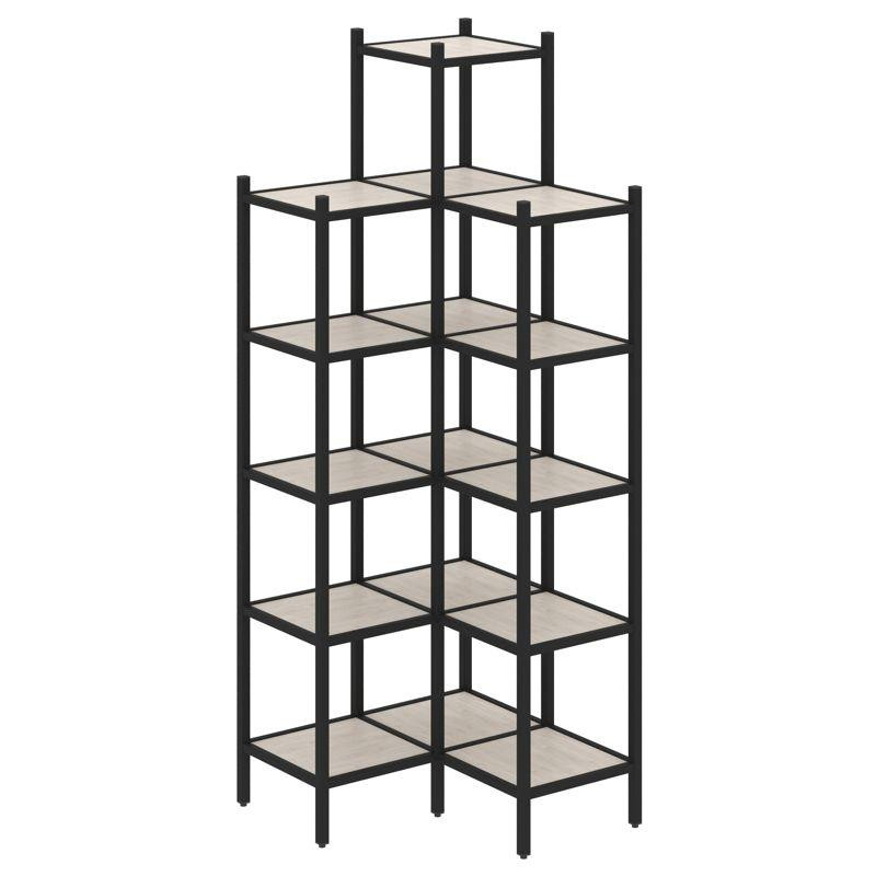 Loft Угловой внутренний стеллаж VR.L-46 Денвер Светлый/Металл Черный 862*862*2280