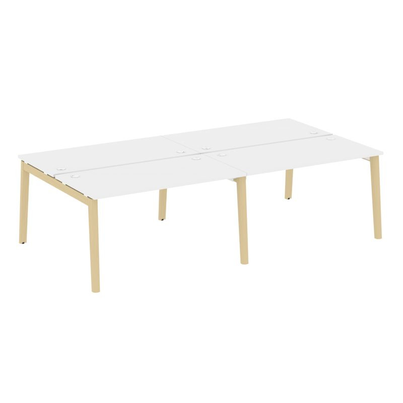 Onix Wood Рабочая станция OW.D.RS-4.3.7 Белый Бриллиант/Дуб Светлый/Металл Белый 2760*1475*750