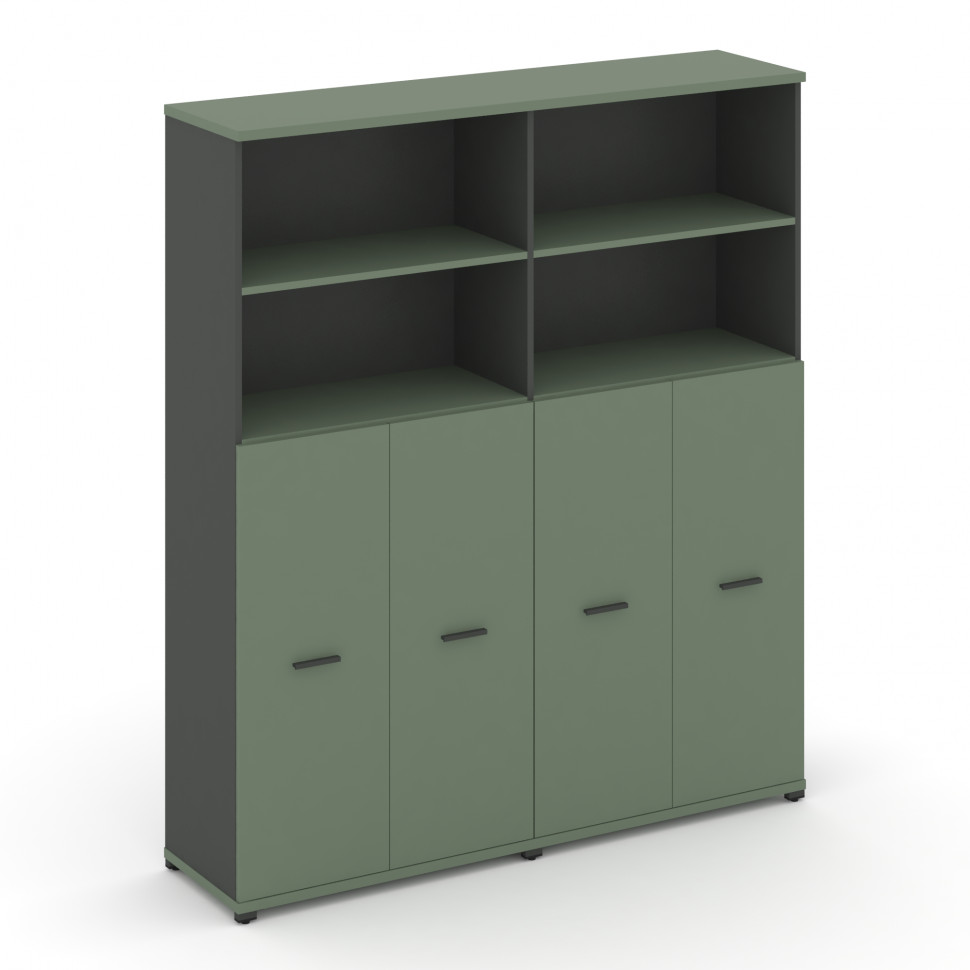 Concept Шкаф 2 широкие секции, 5 ниш CN.STS-524 A Кобо/Антрацит/Металл Антрацит 1668*420*1922